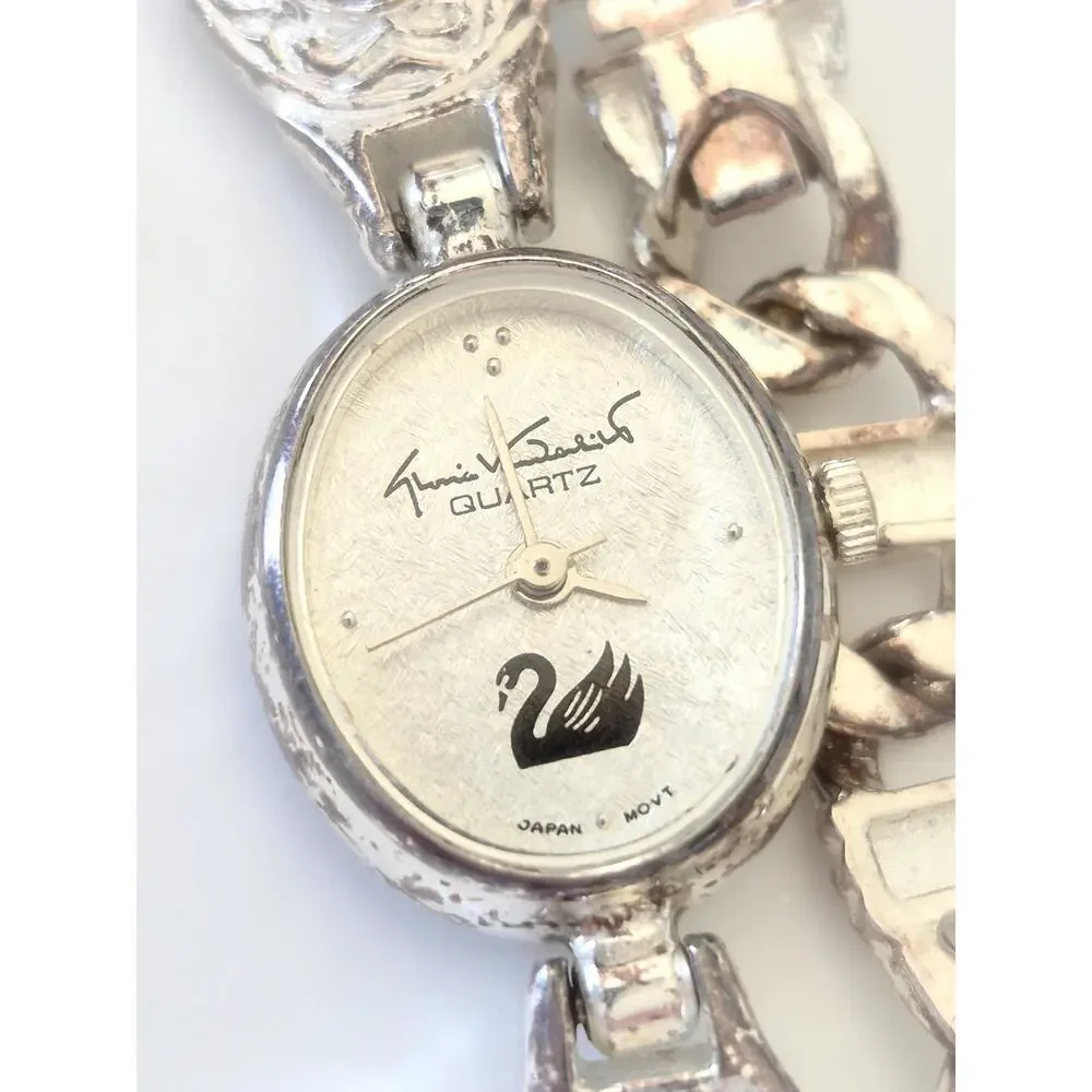 Vintage Gloria Vanderbilt Quartz Swarovski Bracelet Watch